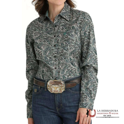 CAMISA PARA MUJERES CINCH Grey Paisley MSW9164223