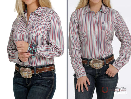 CAMISA PARA MUJERES CINCH Multi Color Striped MSW9164180