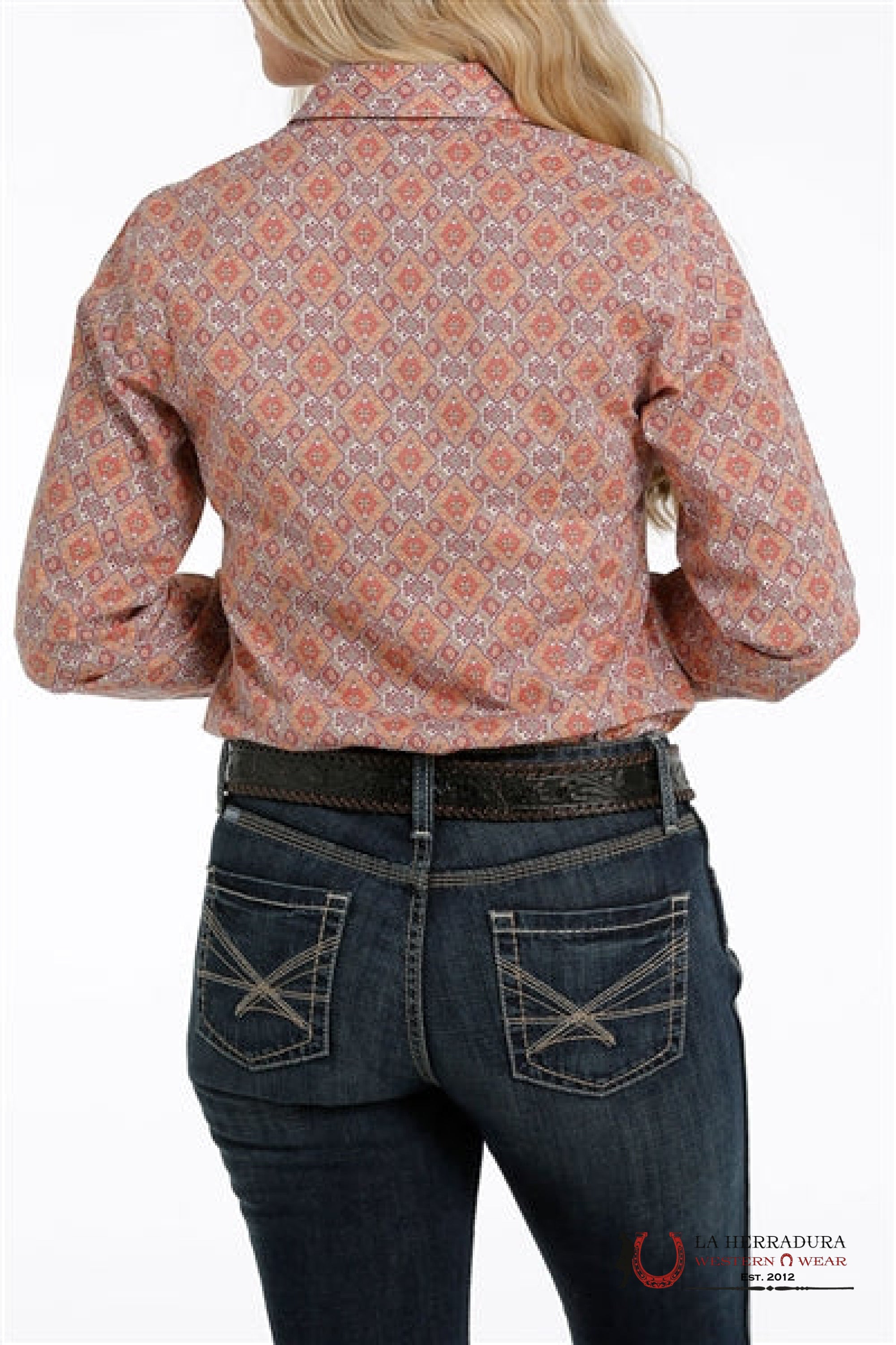 Camisa Para Mujeres Cinch Pink Multi-Coloured Print Shirt Ropa