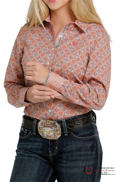 CAMISA PARA MUJERES CINCH Pink Multi-Coloured Print Shirt MSW9165019