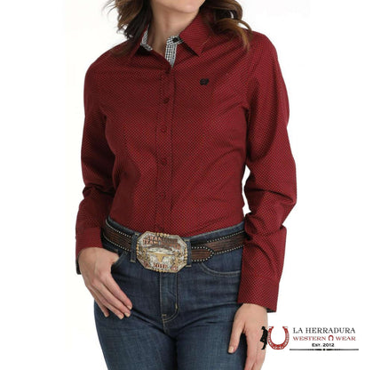 CAMISA PARA MUJERES CINCH Red Dot Print MSW9165059