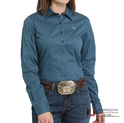 WOMEN SHIRT CINCH TEAL MSW9165060