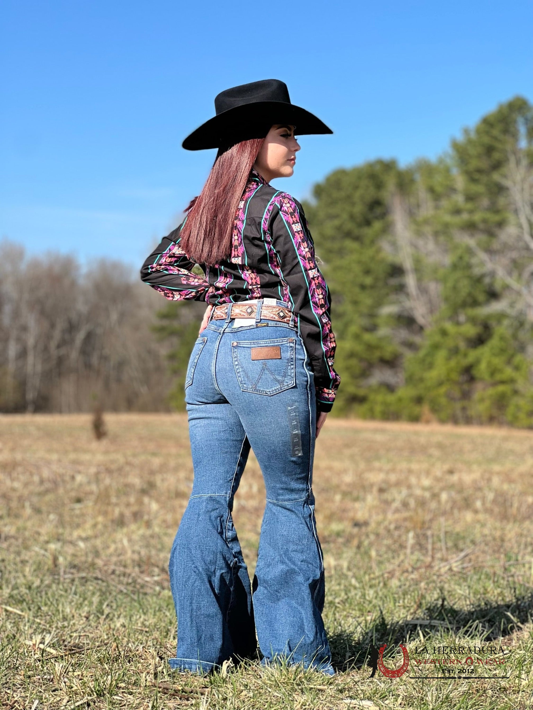 Camisa Para Mujeres Wrangler Morado Diseño Azteca Ropa