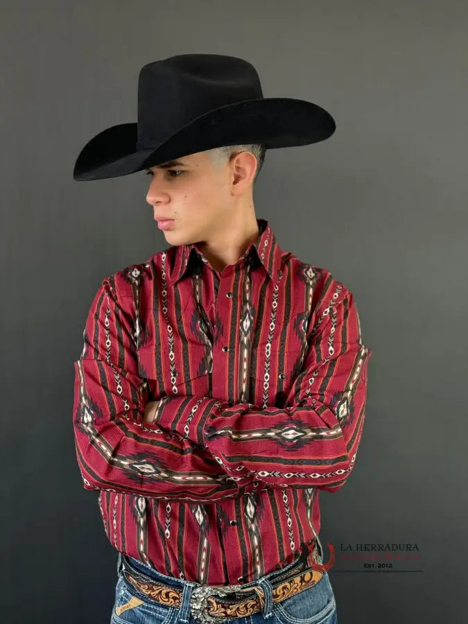 Camisa Wrangler Classic Aztec Red Ropa Hombres