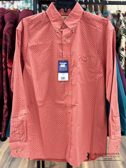 CAMISA WRANGLER STARFISH ORANGE PATTERNED LONG SLEEVE - 112344297