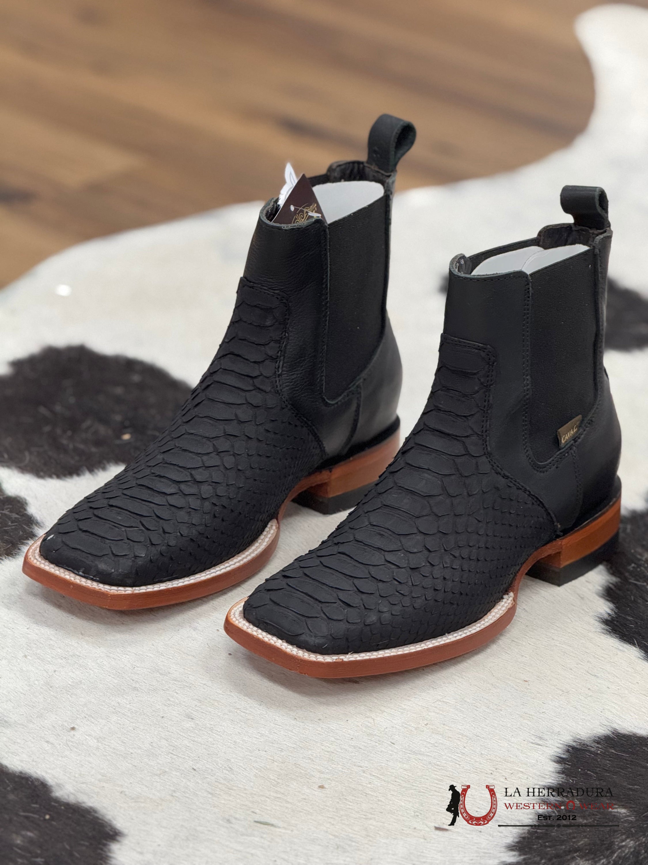 CAVAL EXOTIC BLACK PYTHON SHORT BOOT