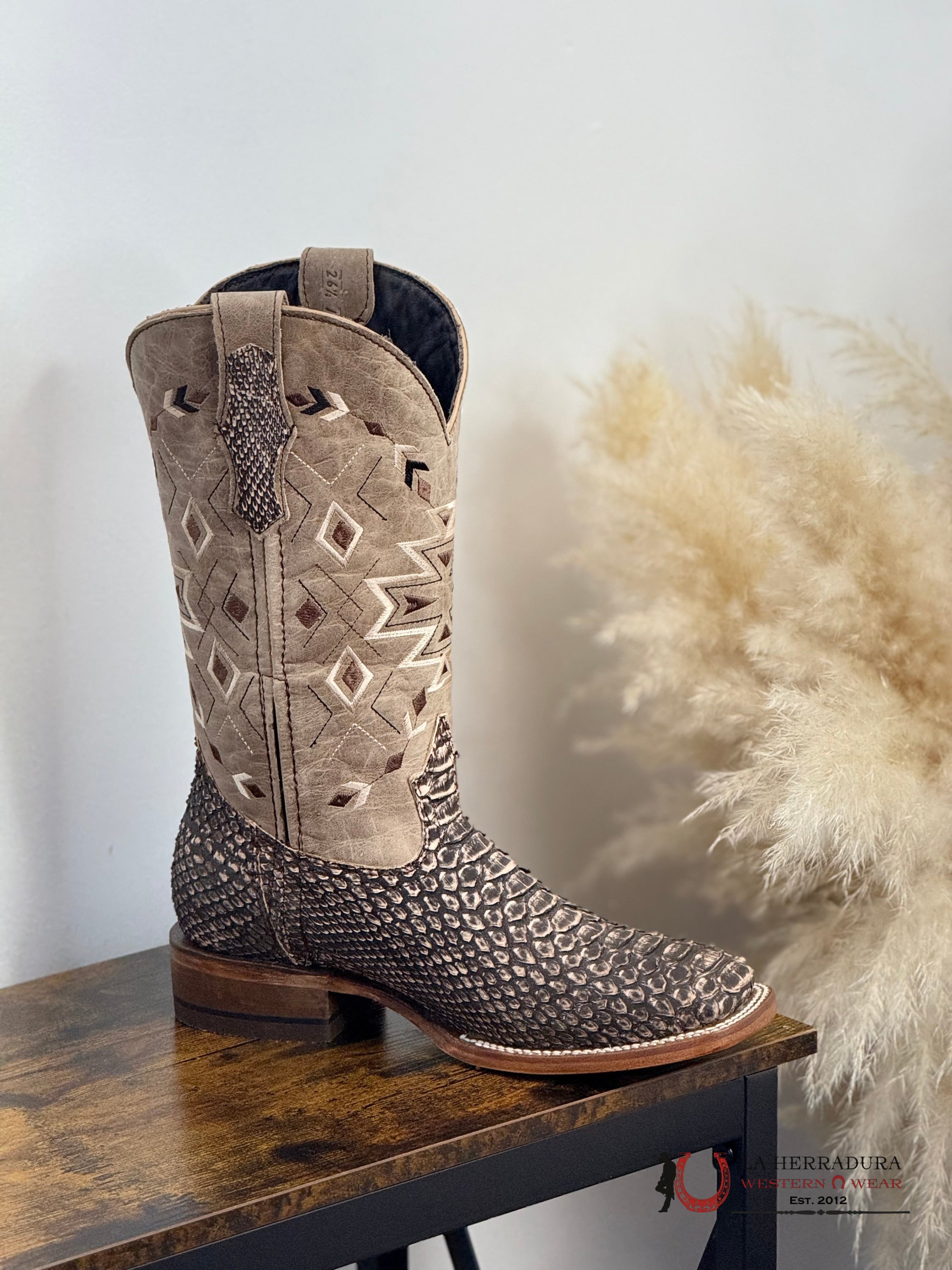 CAVAL EXOTIC TX ARENA PYTHON SQ. TOE BOOT BOTAS HOMBRES