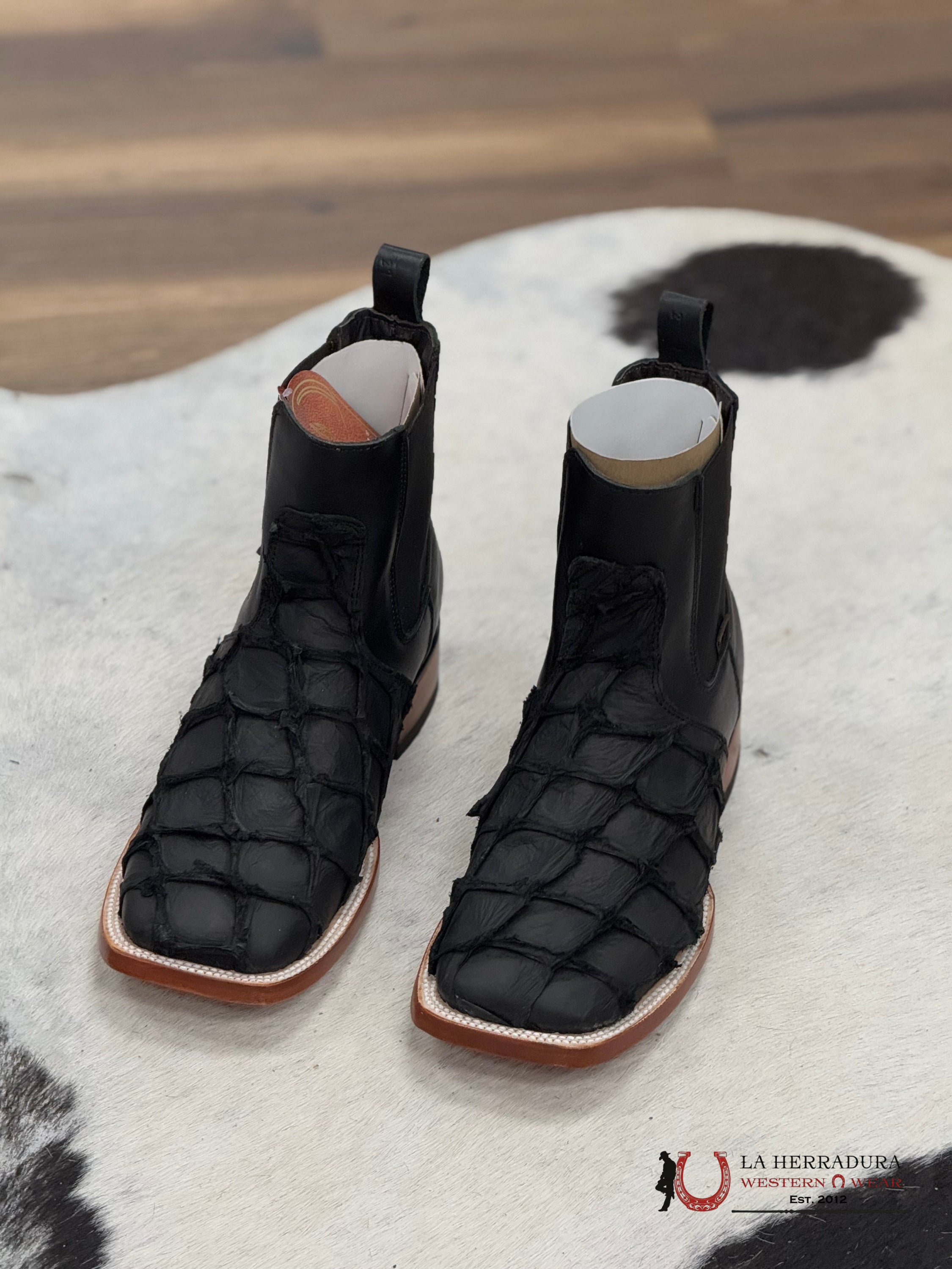 Exotic Fish Short Boots Black Botín Pescado Botas Hombres