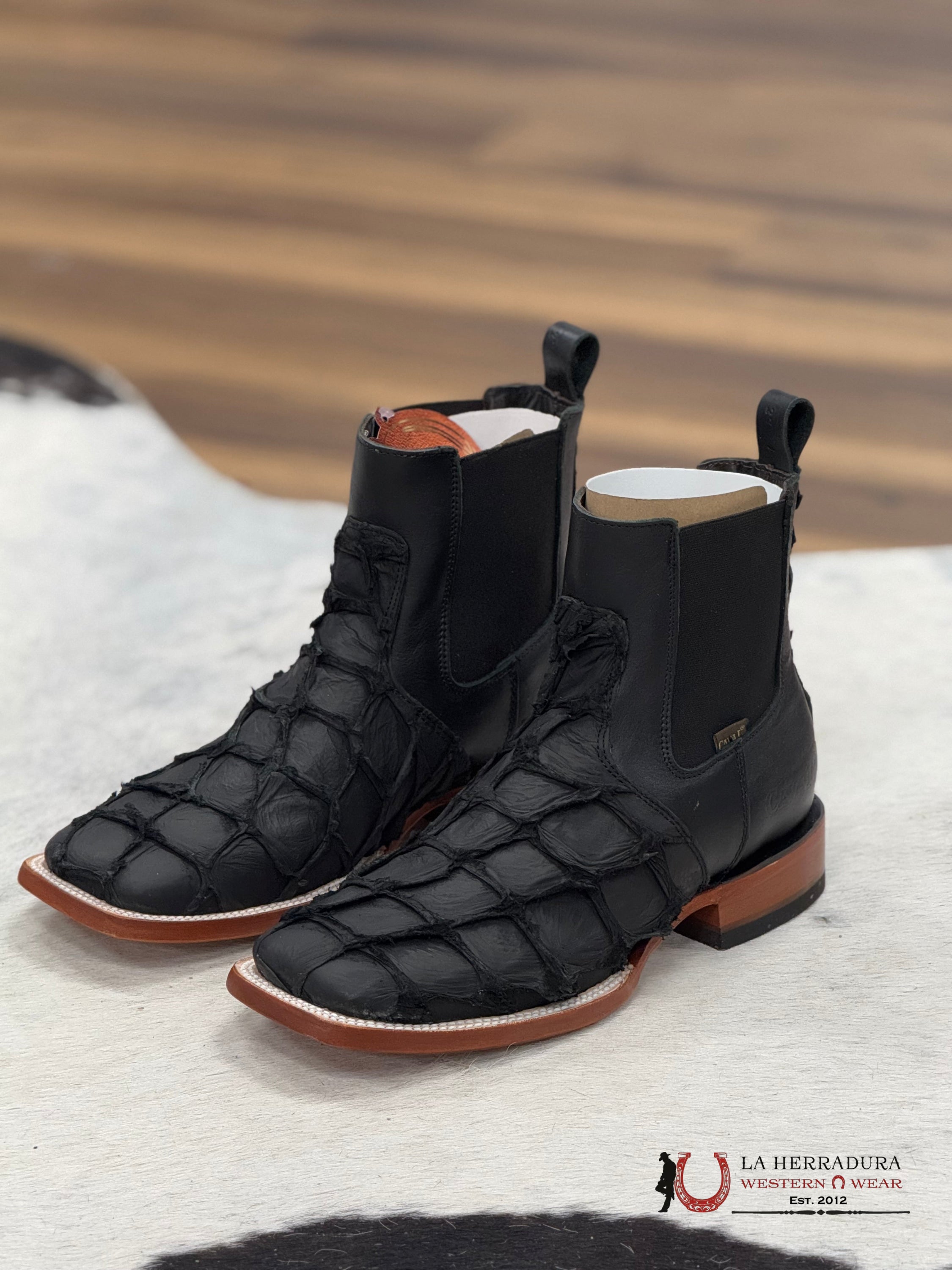 Exotic Fish Short Boots Black Botín Pescado Botas Hombres