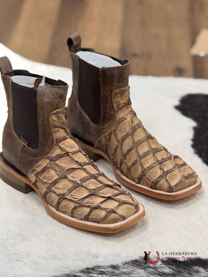 CAVAL SHORT BOOT EXOTIC ORIX FISH SQ. TOE