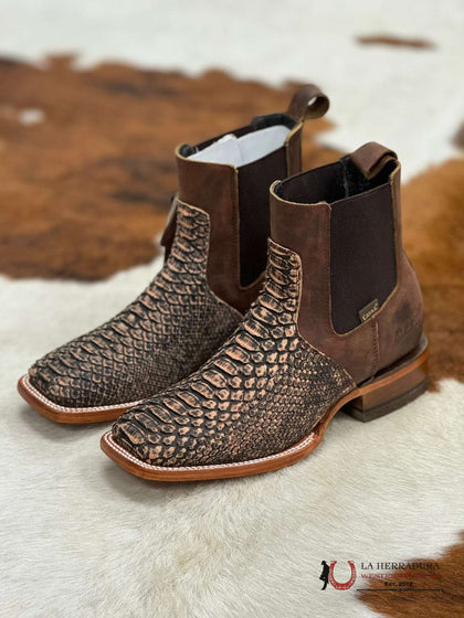 CAVAL SHORT BOOT EXOTIC ORIX PYTHON SQ. TOE