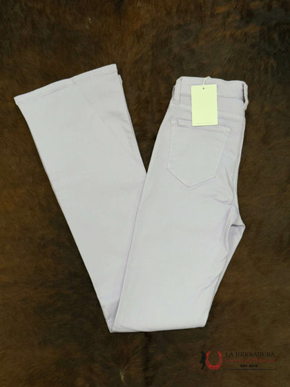 PANTALÓN VAQUERO ANCHO DE TIRO MEDIO COLOR MORADO CLARO MARCA CELLO