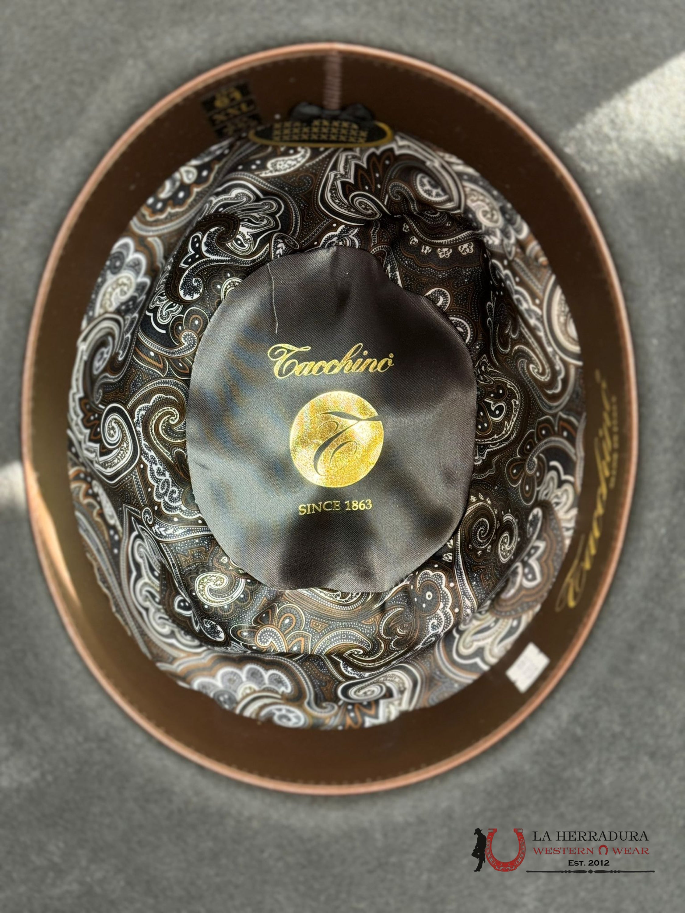 Mens Tacchino Open Crown Felt Hat Charcoal 30X Tejana