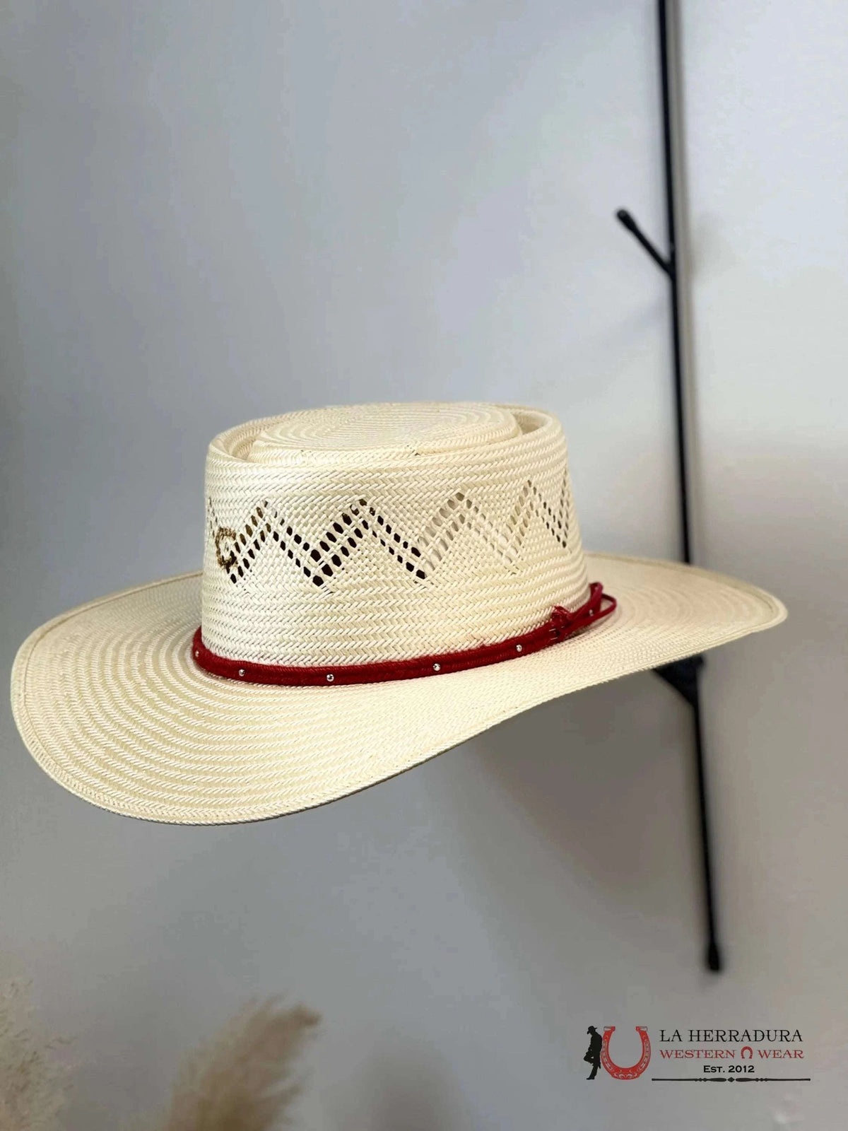 CHARLIE 1 HORSE STRAW HAT WHEAT PAINTED BORDERS