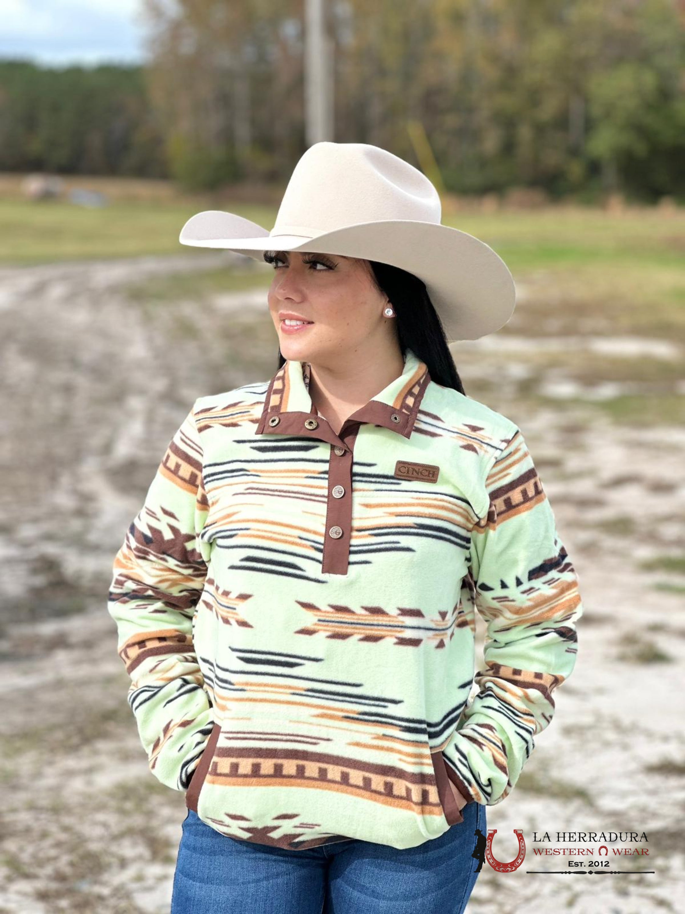 Cinch Women’s Lime With Cinnamon And Coffee Aztec Pulloveri Ropa Mujeres