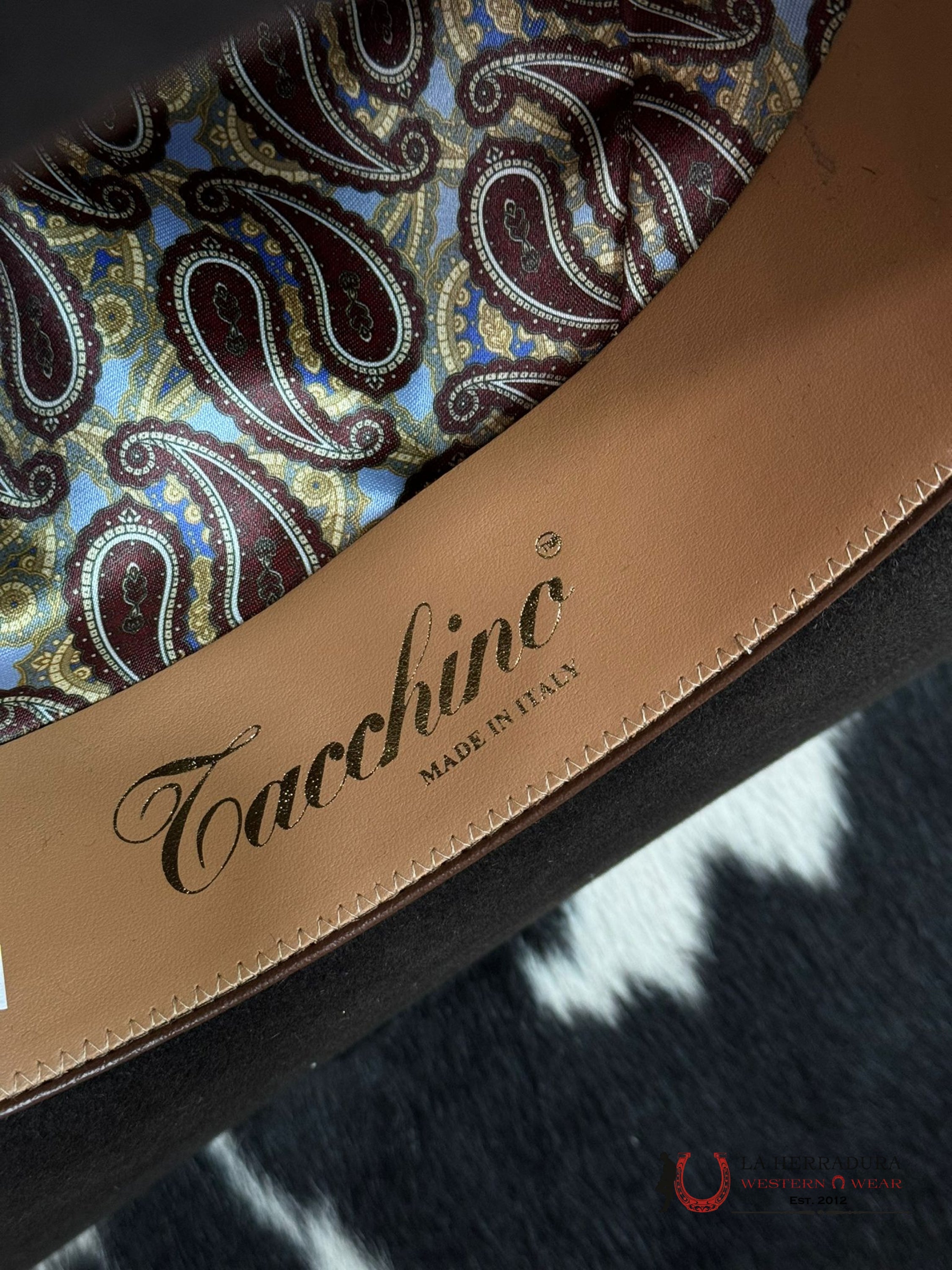 Mens Tacchino Open Crown Felt Hat Brown 10X Tejana