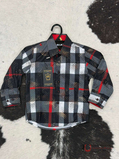 CAMISETA INFANTIL CHUXX ITALY DESIGN NEGRA Y ROJA LCS121