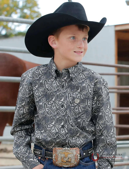 Camisa Negra Manga Larga para Bebé Niño Cinch - MTW7061350