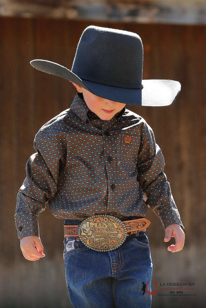 Camisa Marrón de Manga Larga para Bebés Cinch - MTW7061357