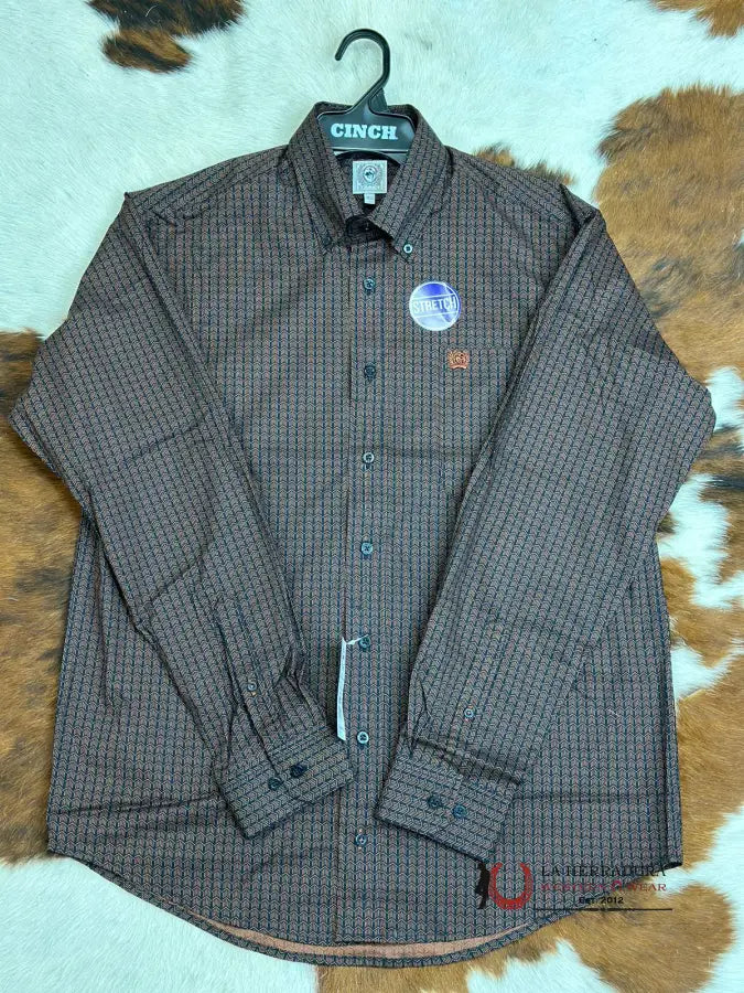 Cinch Black & Brown Patterned Long Sleeve Button Up Ropa Hombres