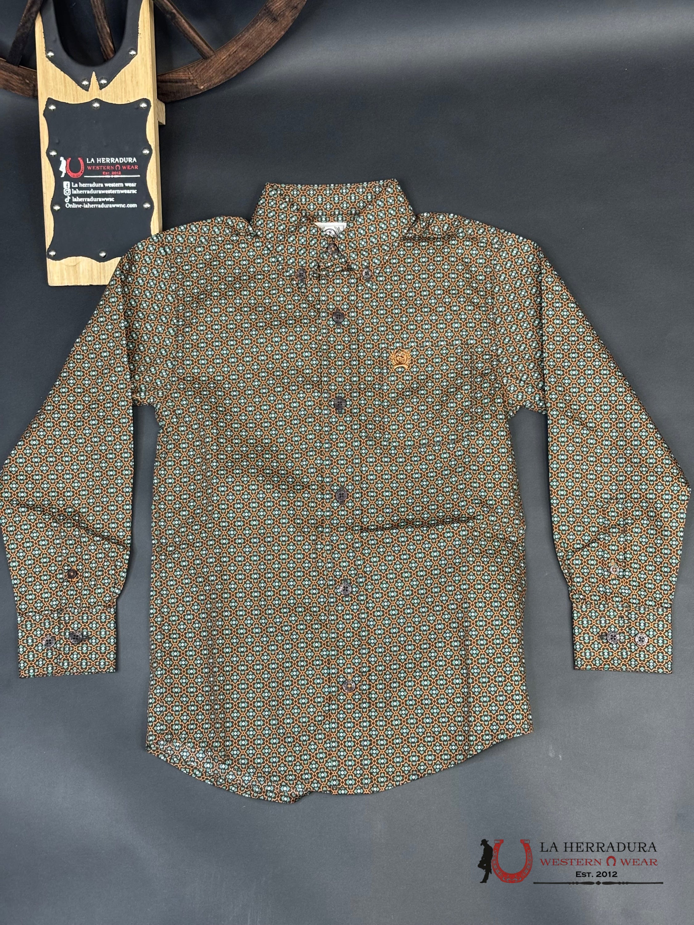 Cinch Boys Geometric Brown Style Niños