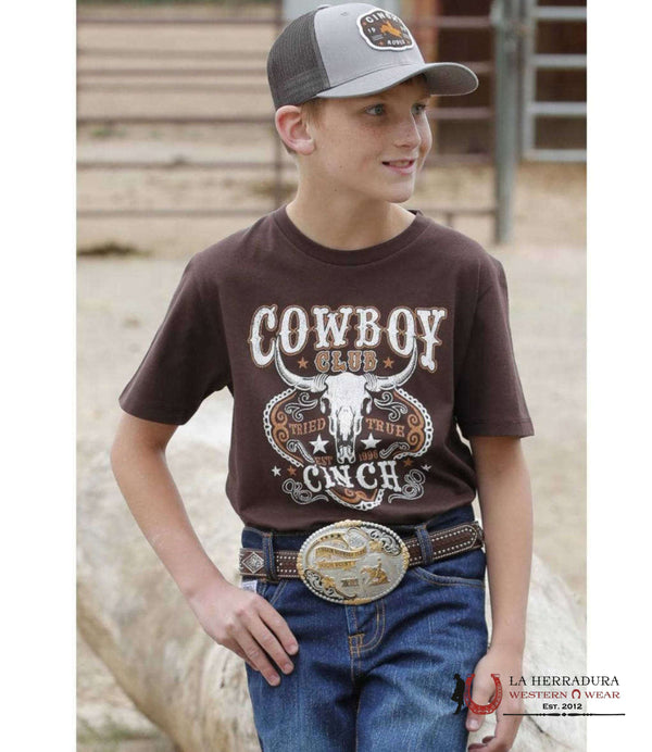 CAMISETA DE NIÑO CINCH - CLUB DE VAQUEROS CAFÉ MTT7670151