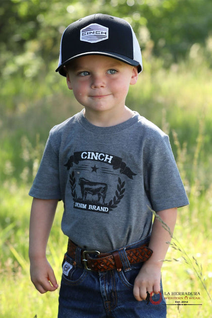 CINCH BOYS TSHIRT- GREY CENTER COW MTT7670161