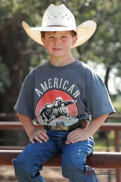 CINCH BOYS YOUTH TSHIRT-  RODEO BRAND AMERICA MTT7670144