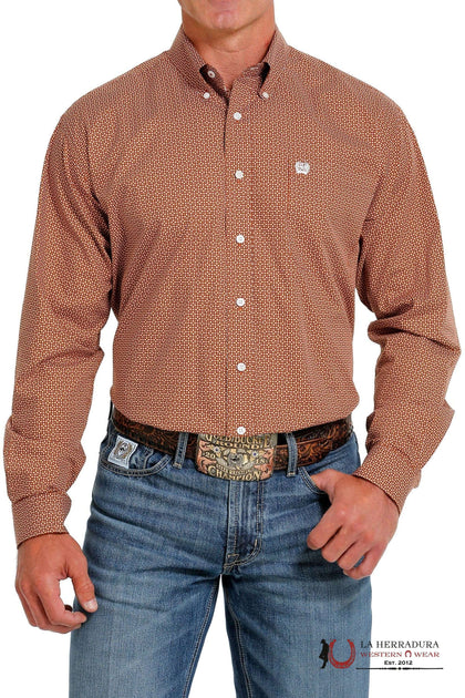 CINCH BURNT ORANGE LONG SLEEVE BUTTON UP MTW1105610