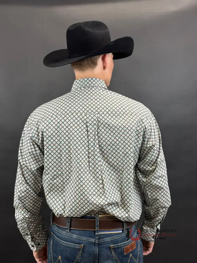 Cinch Charcoal Mint Long Sleeve Shirt Ropa Hombres