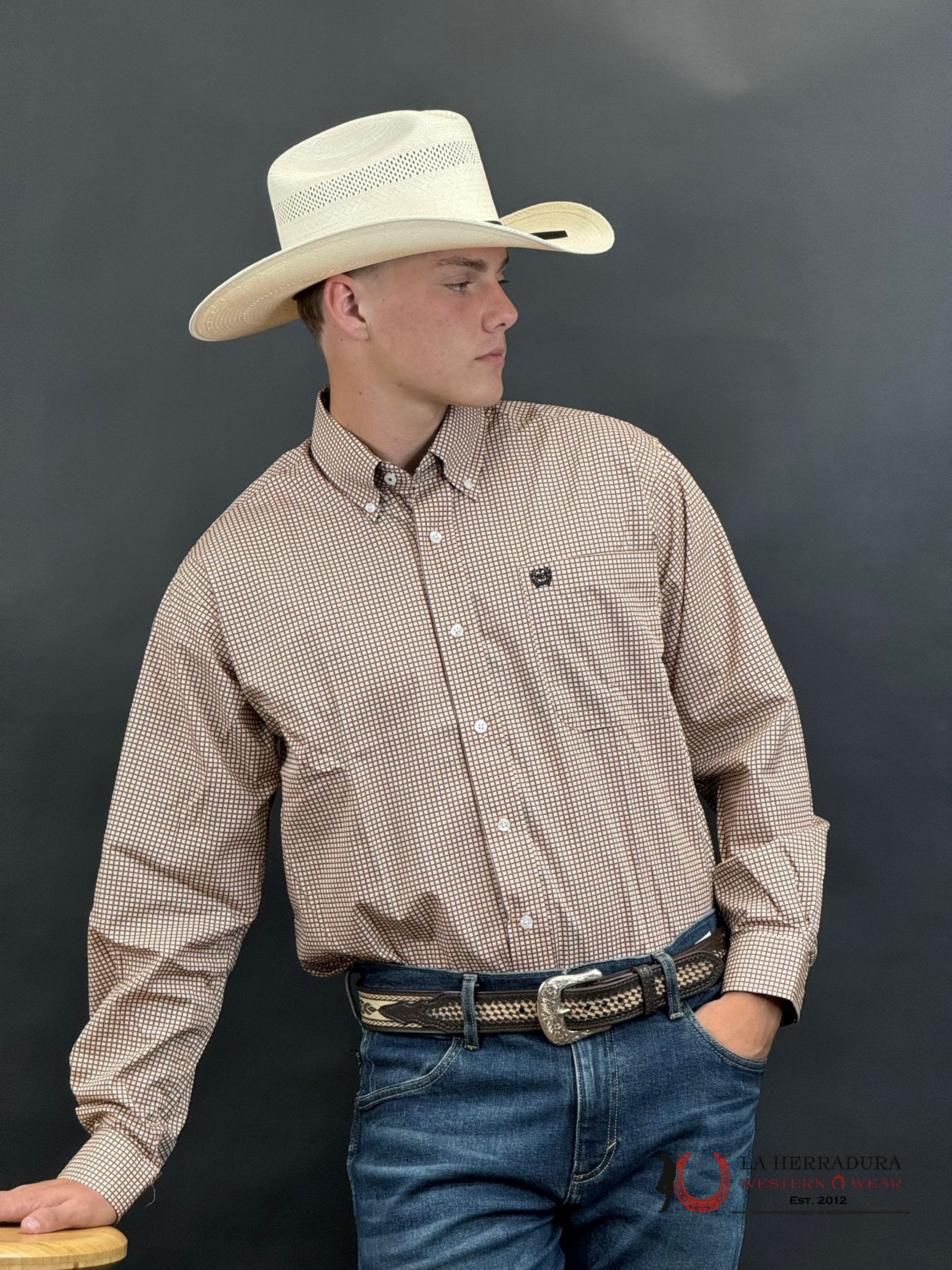 Cinch Coral Cude Long Sleeve Shirt Ropa Hombres