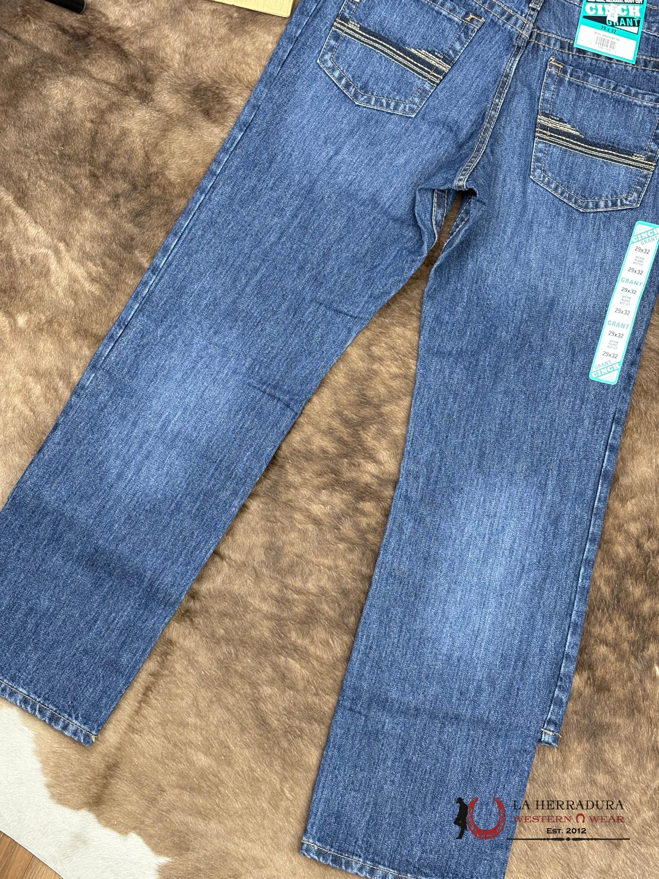 CINCH GRANT MID RISE RELAXED BOOT CUT Medium Washed - 7001 ROPA HOMBRES