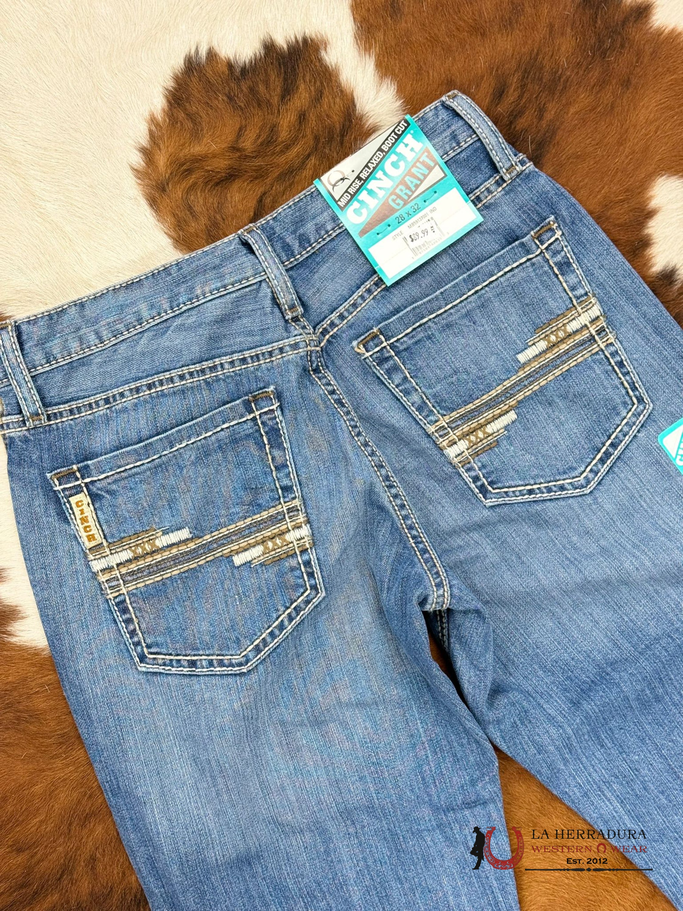 Cinch Grant Midrise Relaxed Bootcut Light Wash Jeans Ropa Hombres