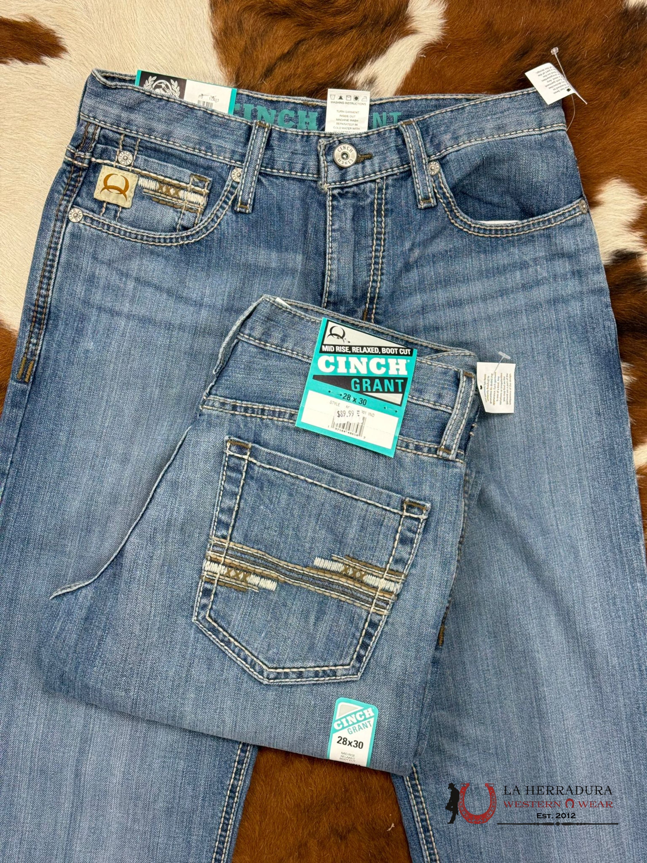 CINCH GRANT MIDRISE RELAXED BOOTCUT LIGHT WASH JEANS-MB59137001