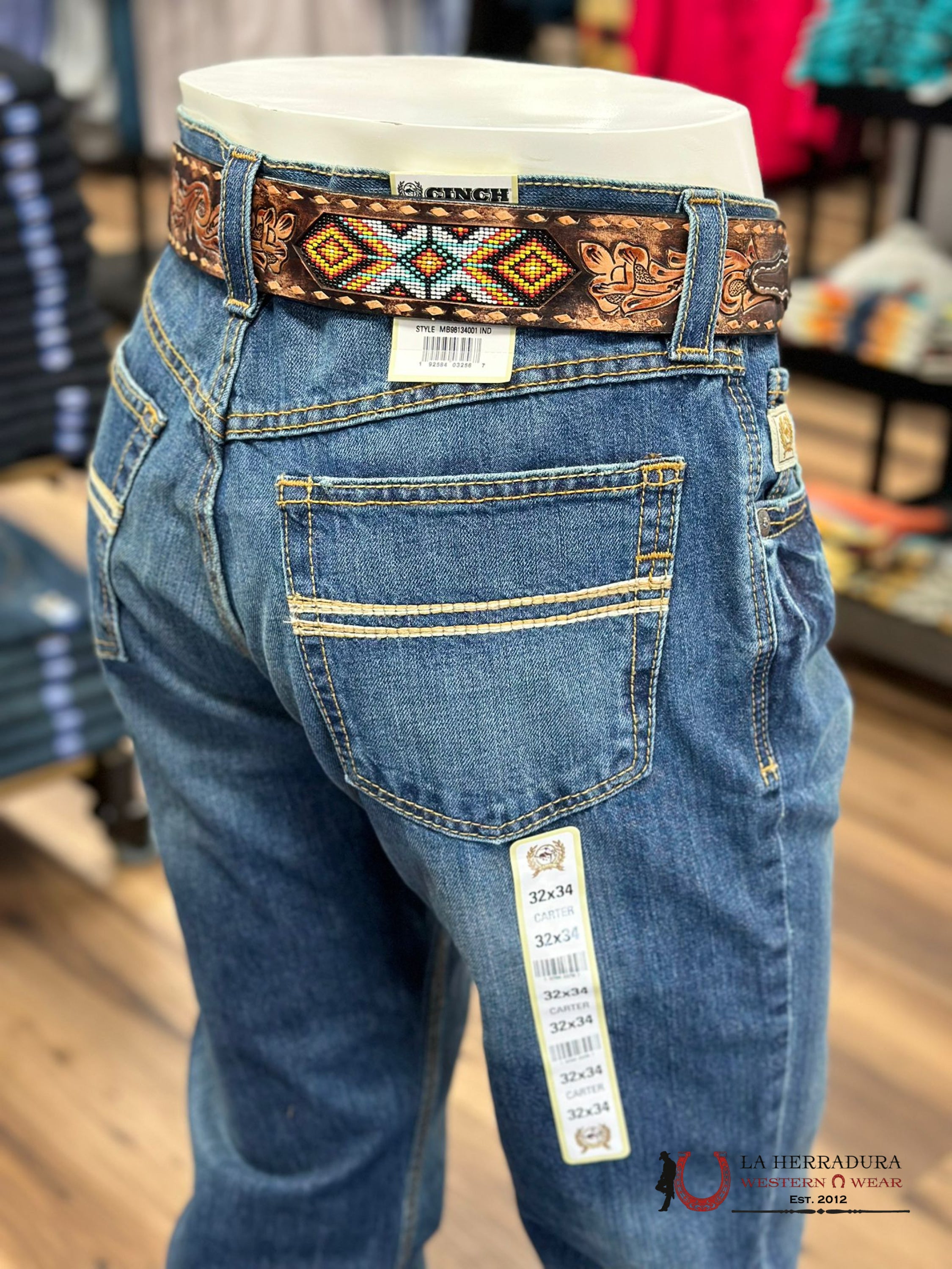 Cinch Jean Carter Relaxed Mid Rise Bootcut Washed Blue Ropa Hombres