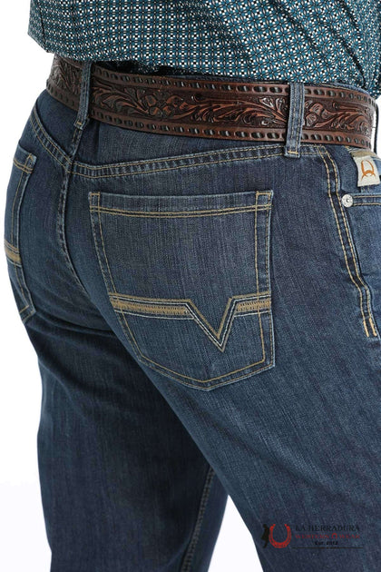 CINCH JEAN IAN  DARK BLUE MID RISE SLIM BOOTCUT MB30336001