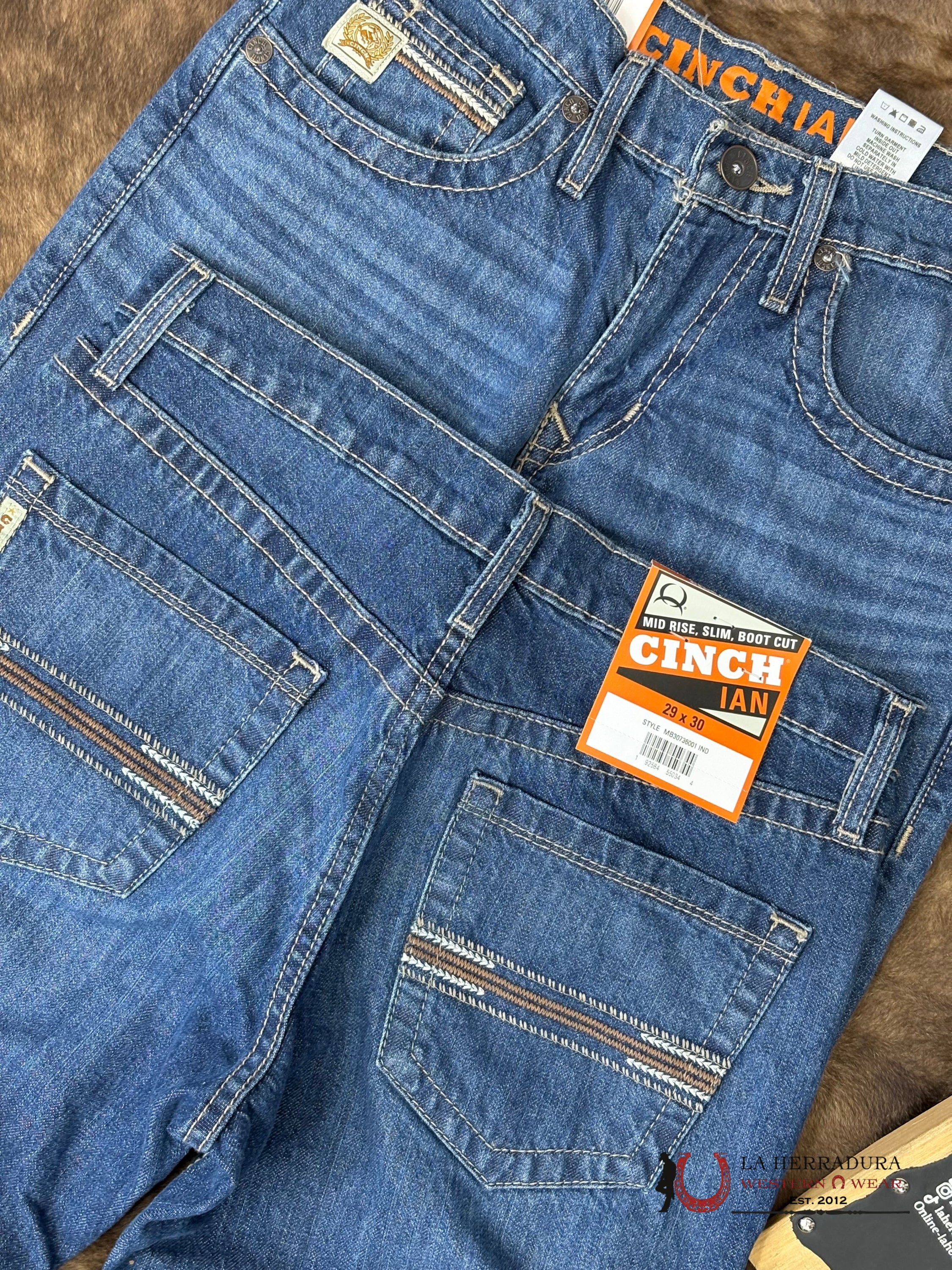 CINCH JEAN IAN MEDIUM WASHED MID RISE SLIM BOOTCUT - 6001 ROPA HOMBRES