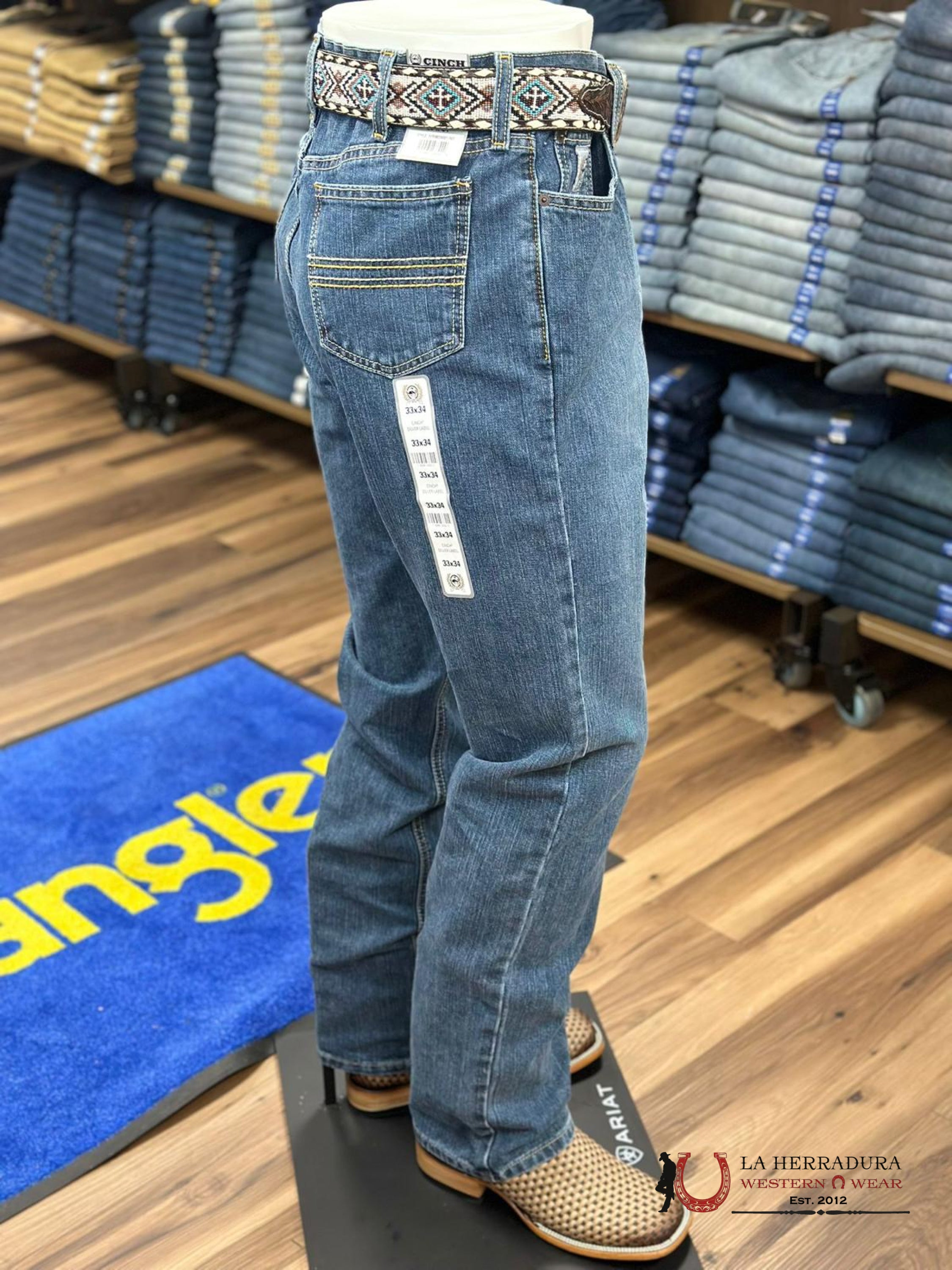 Cinch Jean Silver Label Medium Stone Mid Rise Slim Straight Leg Ropa Hombres