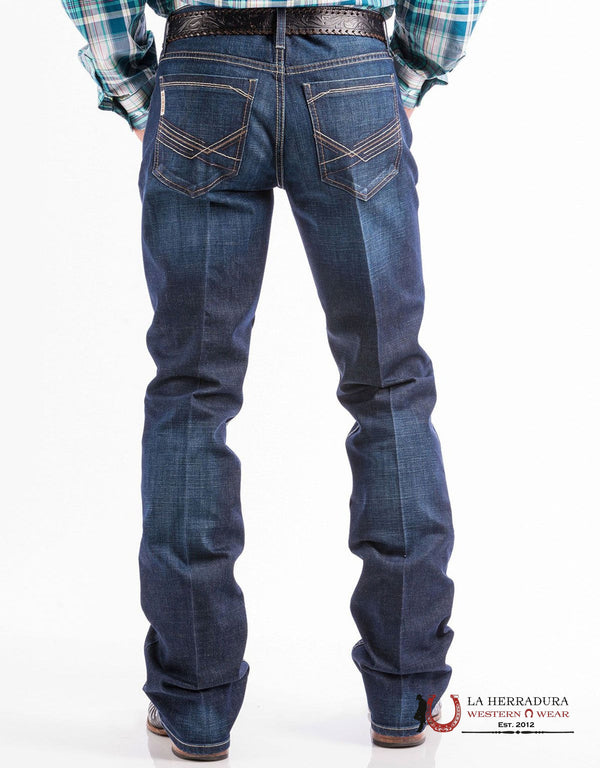 Cinch Jeans Ian Tiro Medio, Ajustados, Corte Bota Azul Oscuro- MB65436001