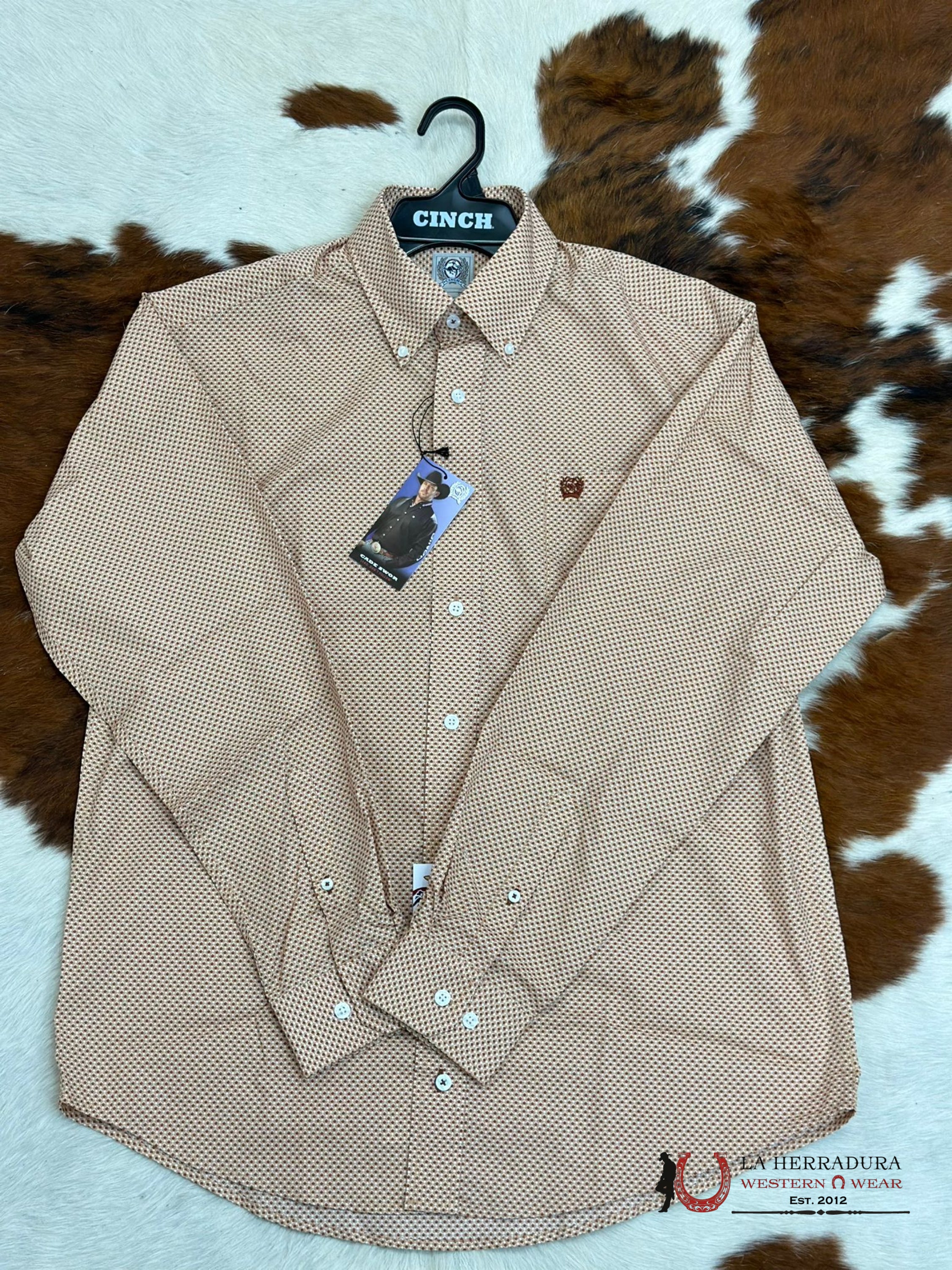 Cinch Light Orange Long Sleeve Button Up Ropa Hombres