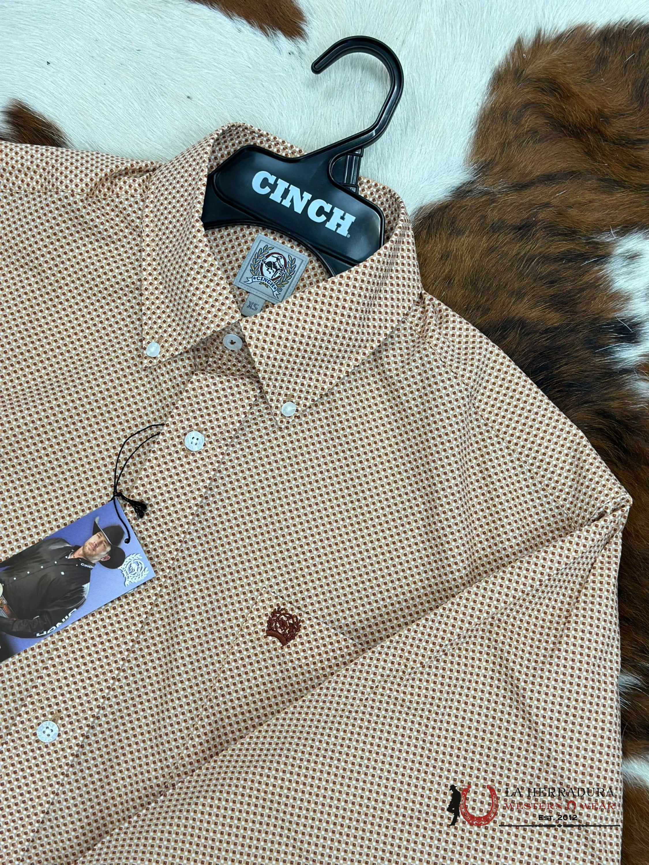 Cinch Light Orange Long Sleeve Button Up Ropa Hombres