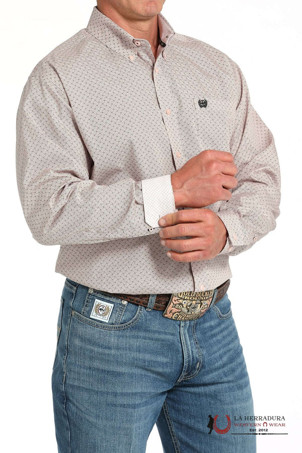 CAMISA VAQUERA DE HOMBRE CINCH CON ESTAMPADO TEJIDO DE CESTA Y BOTONES - ROSA - MTW1105913