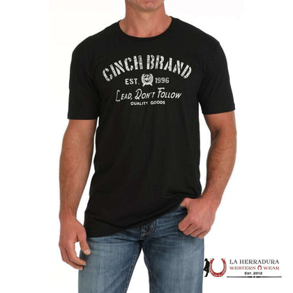 CINCH MENS BLACK "LEAD, DONT, FOLLOW" T-SHIRT MTT1690669