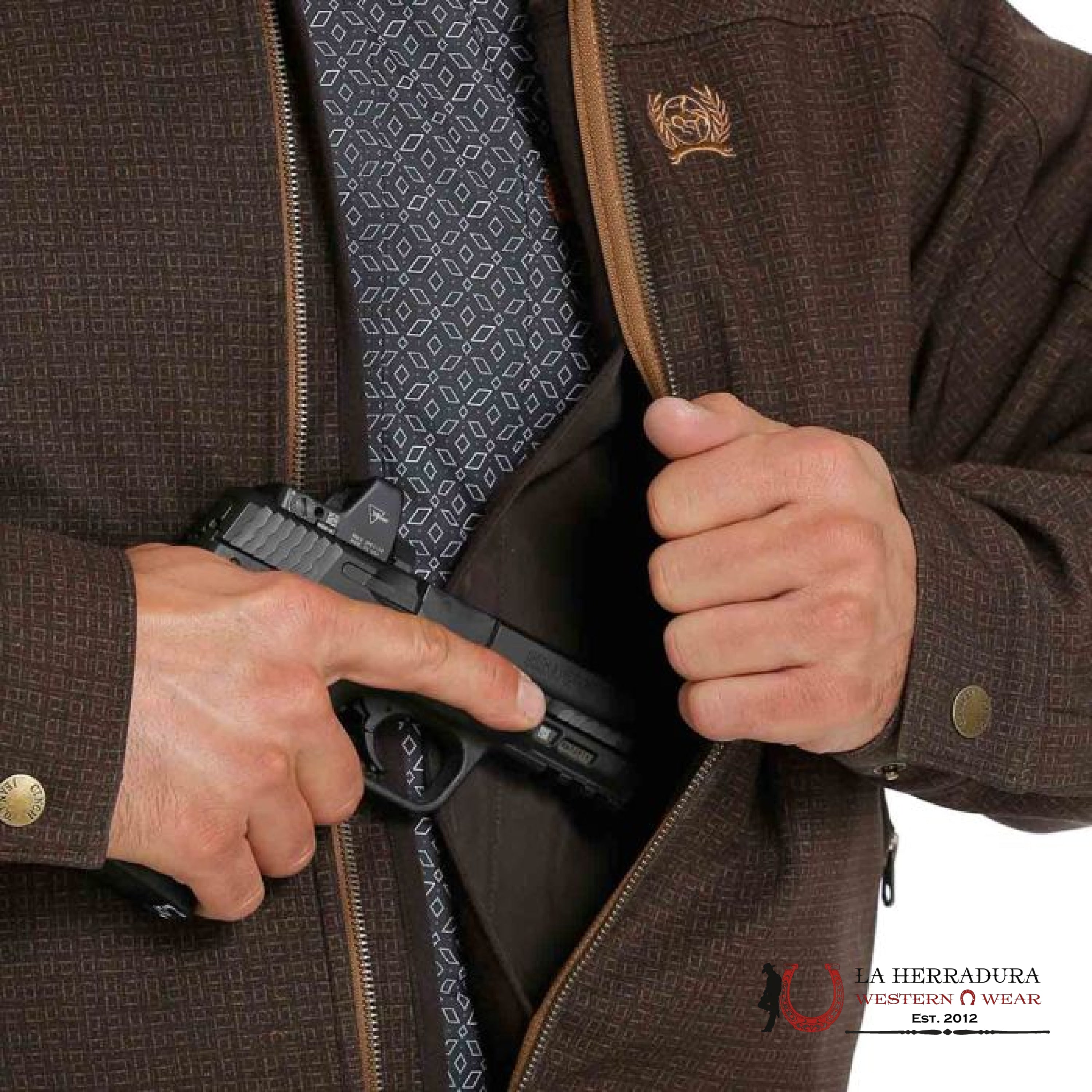 CINCH MENS BONDED CONCEALED CARRY JACKET- BROWN 7003 ROPA HOMBRES