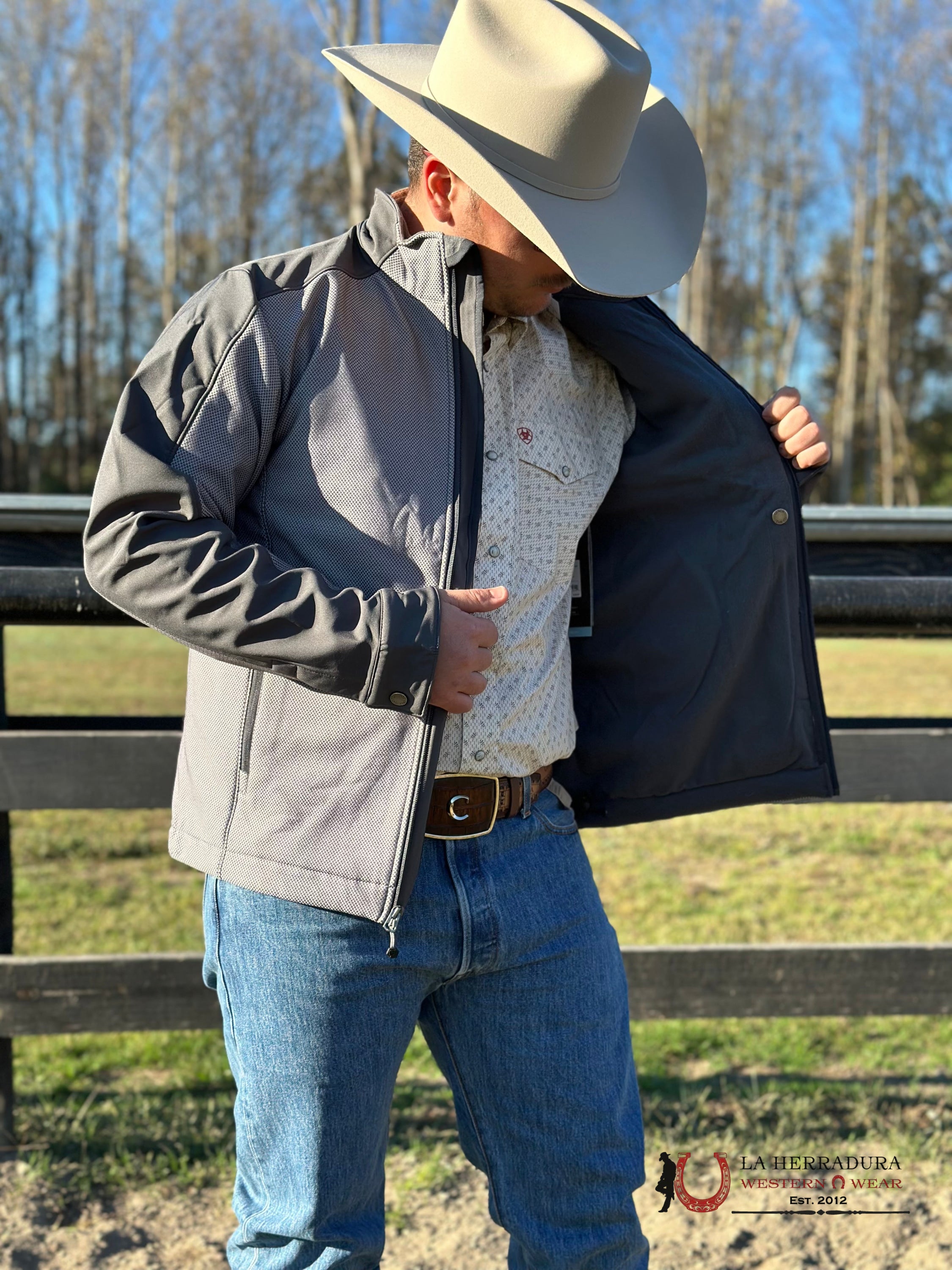 CINCH MENS BONDED CONCEALED CARRY JACKET- GREY-MWJ1565001