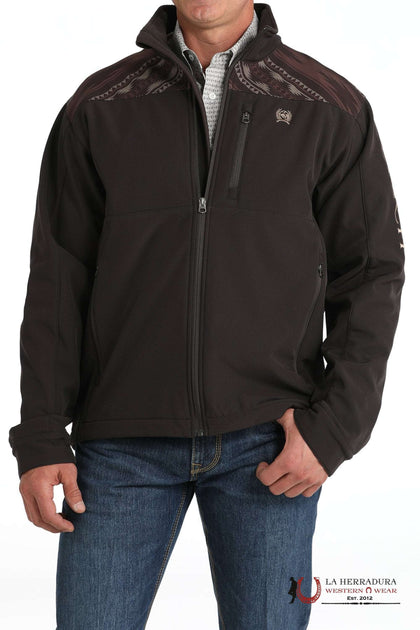 CINCH MENS BONDED JACKET BROWN AZTEC TOP MWJ1583008