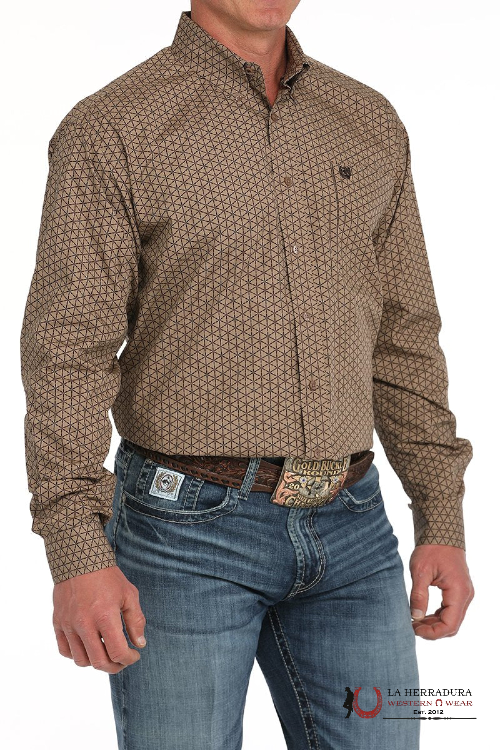 Cinch Mens Button Down Western Shirt Brown - 5881 Ropa Hombres