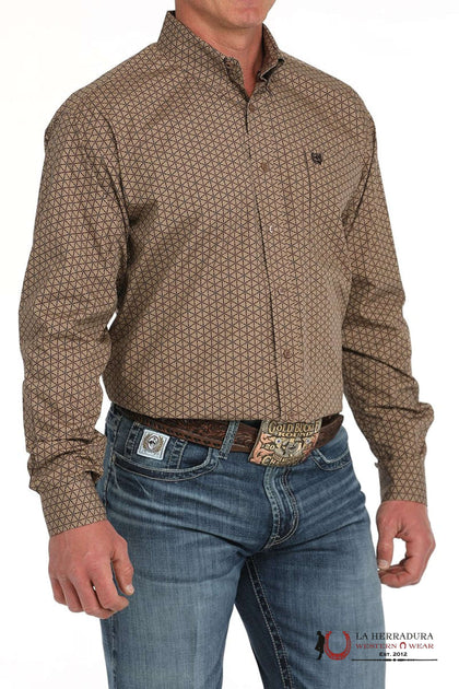 CINCH MENS BUTTON DOWN WESTERN SHIRT BROWN - MTW1105881