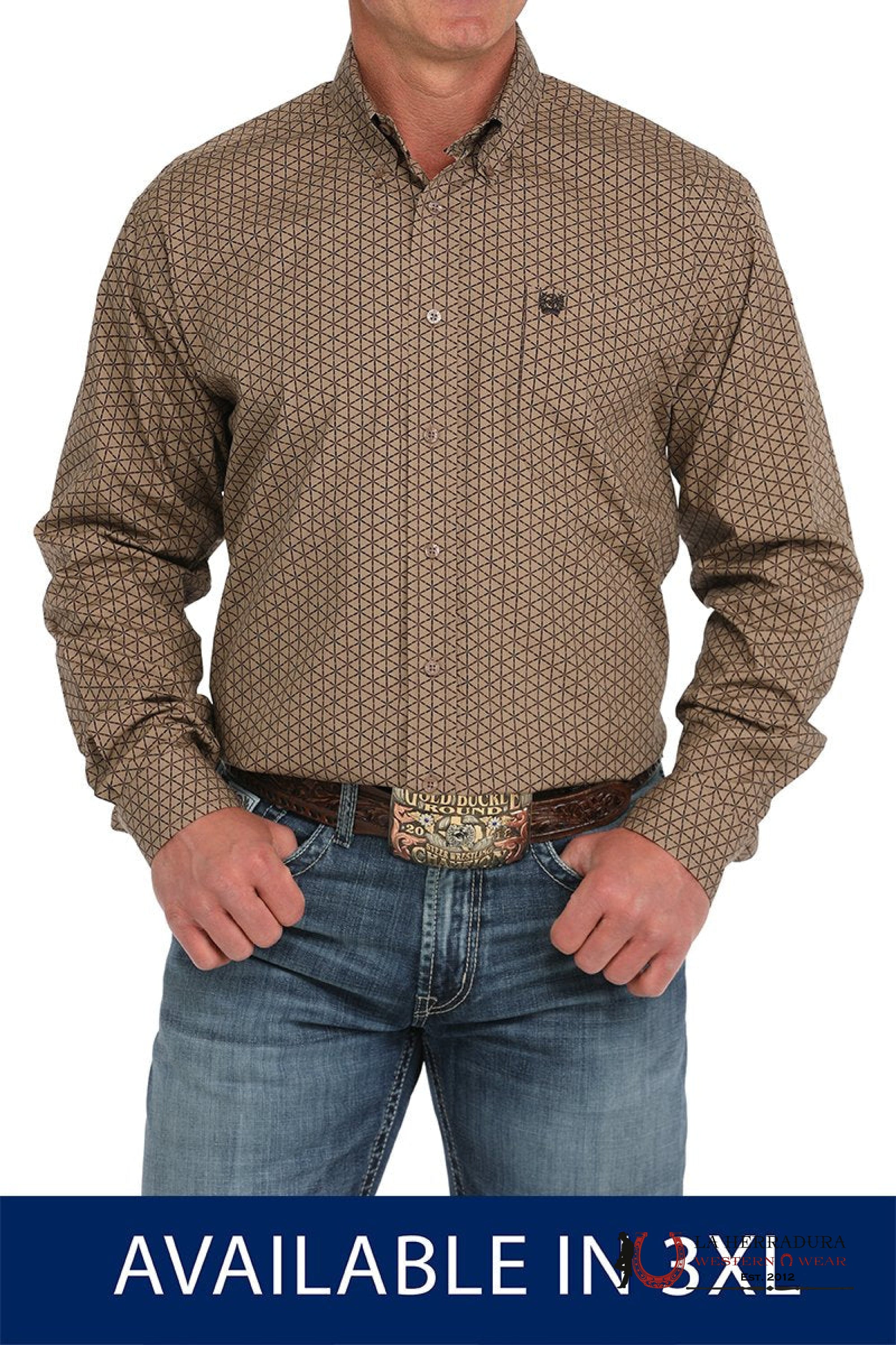 Cinch Mens Button Down Western Shirt Brown - 5881 Ropa Hombres