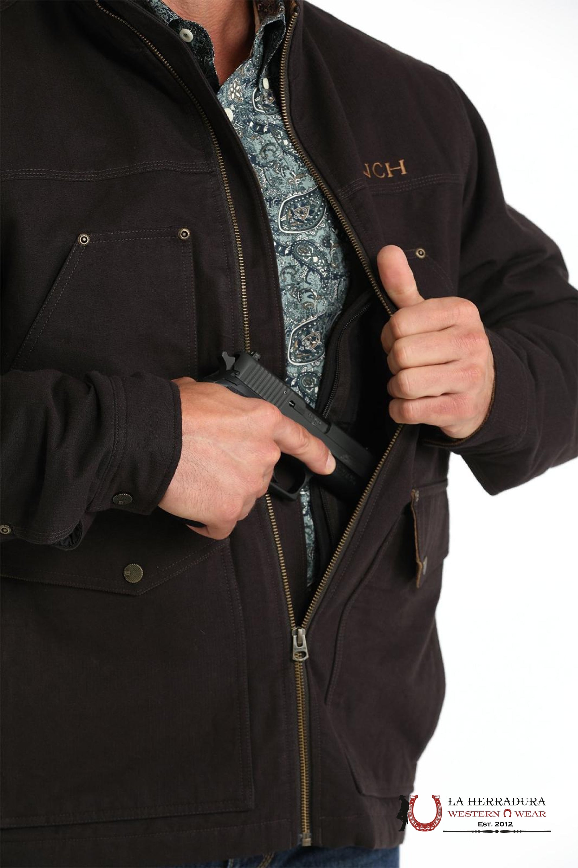 Cinch Mens Concealed Carry Jacket- Brown 8004 Ropa Hombres
